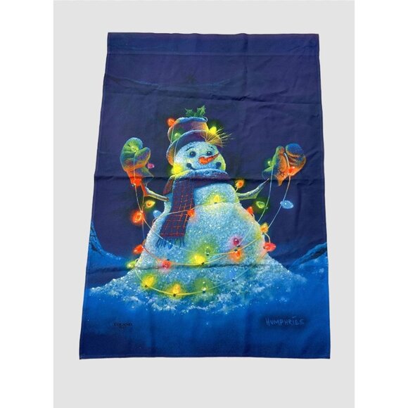 Toland Home Garden Snowman Glowman Christmas Winter Decorative Flag 28”x 40” - Picture 2 of 7